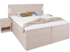 Arona 2 mit Bettkasten und Nachttischen Beige - Breite: 180 cm