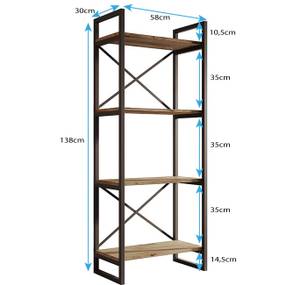 Wandschrank Factory E1 Holzwerkstoff - 55 x 138 x 30 cm