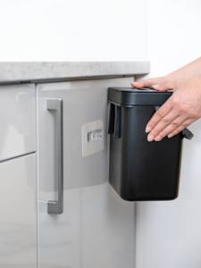 Mülleimer für Bio-Abfall, 5 L, WENKO Schwarz - Kunststoff - 21 x 25 x 18 cm