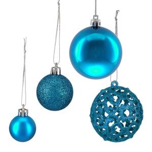 Weihnachtskugeln im 50er Set Blau - Silber