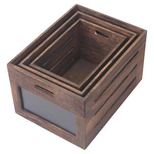 Boîte en bois E11 (3 pcs) Marron foncé
