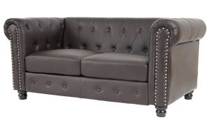 Luxus 2er Sofa Loungesofa Chesterfield Braun