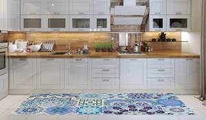 Küchenläufer Blau - Textil - 52 x 1 x 140 cm