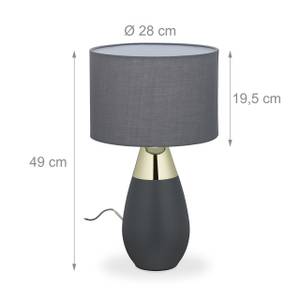 Lampe de chevet tactile XL Anthracite - Doré