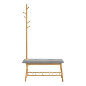 Banc avec portemanteau Bygland Beige - Bambou - 90 x 165 x 34 cm