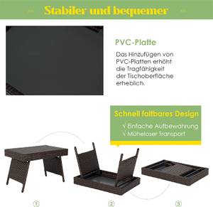 Beistelltisch Polyrattan Gartentisch Braun - Polyrattan - 40 x 40 x 60 cm
