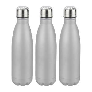 Gourde inox bouteille eau grise lot de 3 Noir - Argenté