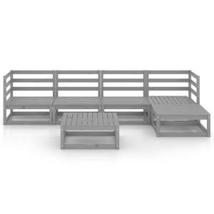 Garten-Lounge-Set (6-teilig) 3009926-1 Grau - Massivholz - Holzart/Dekor - 70 x 30 x 70 cm