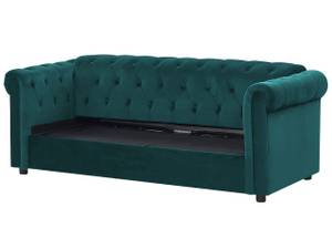 Canapé 3 places CHESTERFIELD Vert émeraude - Vert - Chêne foncé - 200 x 75 x 90 cm