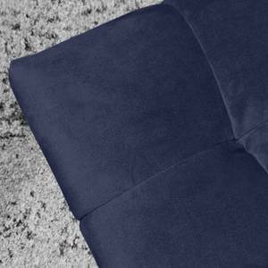 Pouf velours bleu nuit capitonné - BRIO Bleu - Textile - 74 x 41 x 74 cm