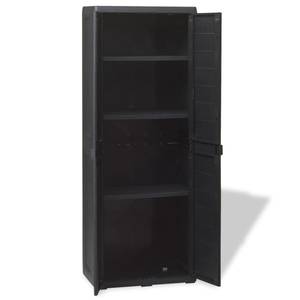 Armoire de jardin Noir - Matière plastique - 38 x 171 x 65 cm