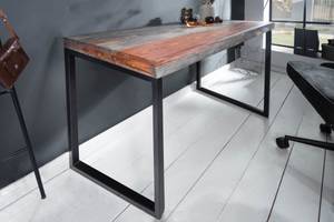 Schreibtisch ELEMENTS Braun - Grau - Massivholz - Holzart/Dekor - 118 x 76 x 60 cm