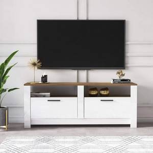 Meuble Tv Grado brun Blanc - Bois manufacturé - 146 x 57 x 37 cm