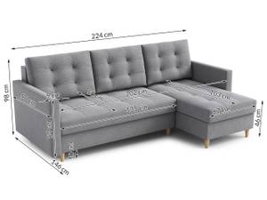 Ecksofa DELLO Blau