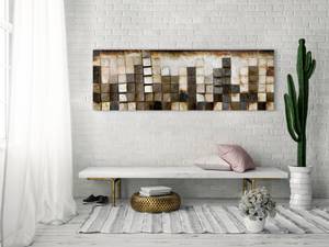 Wandbild 3D Goldglanz im Zentrum Gold - Kunststoff - Holz teilmassiv - 144 x 44 x 7 cm