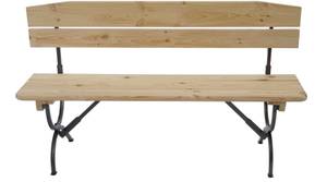 2x Bank mit Lehne Braun - Metall - Holz teilmassiv - 48 x 89 x 180 cm