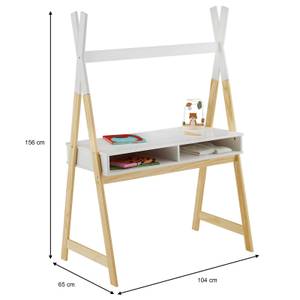 Kinderschreibtisch SIMI Braun - Massivholz - Holzart/Dekor - 104 x 155 x 65 cm