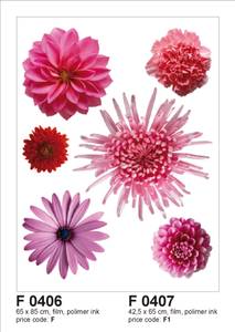 Wandtattoo Blumen Pink - Naturfaser - Textil - 85 x 65 x 65 cm