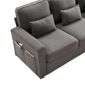 4-Sitzer Sofa Mercury Ⅷ Grau - Holzwerkstoff - Metall - Textil - Holzart/Dekor - Holz teilmassiv - 83 x 87 x 264 cm