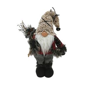 Gnome du Père Noël RE6513 Gris - Textile - 14 x 33 x 19 cm