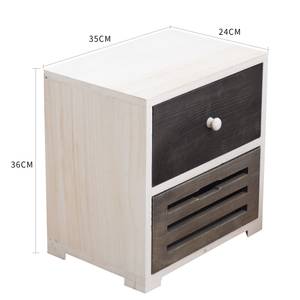 Table de nuit RE4600 Blanc - Bois massif - 24 x 36 x 35 cm