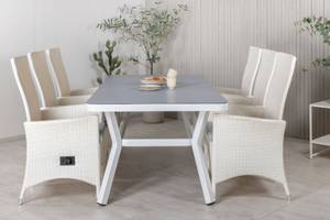 Gartenmöbel-Set Virya (7-teilig) Weiß - Rattan - 100 x 74 x 200 cm