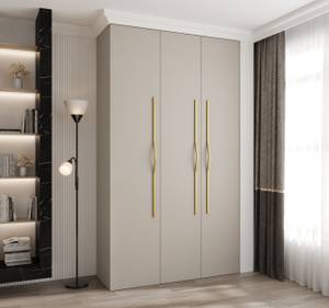 Armoire à portes battantes Como 2 Beige - Doré - 140 x 50 cm