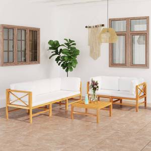 Garten-Lounge-Set (6-teilig) 3011651-7 Weiß - Holzwerkstoff - Holzart/Dekor - 63 x 30 x 63 cm