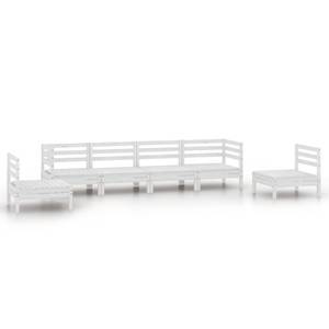 Garten-Lounge-Set Weiß - Massivholz - Holzart/Dekor - 64 x 63 x 64 cm