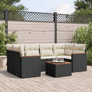 Gartensitzgruppe K981(7-tlg) Schwarz - Massivholz - 69 x 62 x 62 cm