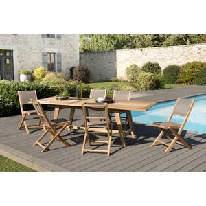 Gartenmöbel 8/10 Personen Teak Braun - Massivholz - Holzart/Dekor - 100 x 75 x 180 cm