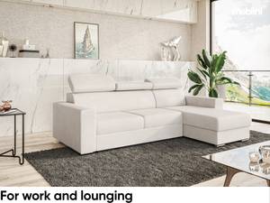 Ecksofa Voss L-Form Rechts Beige - Ecke davorstehend rechts - Longchair davorstehend rechts - Ottomane davorstehend rechts - Schlaffunktion davorstehend links