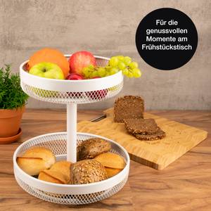 Obst Metall Etagere 2 Etagen + Schäler Weiß