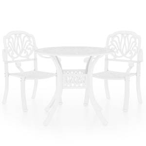 Bistroset (3-teilig) 3011681-1 Weiß - Metall - 90 x 74 x 90 cm