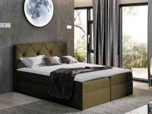 Boxspringbett Crystal Khaki - Breite: 187 cm