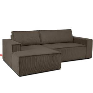 Links Ecksofa NAPI Braun - Armlehne beidseitig montierbar - Ecke davorstehend links - Ottomane davorstehend links