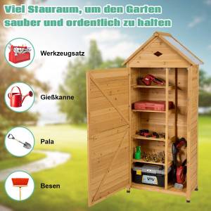 Gartenschrank Holz 80x45x177 cm Braun - Holzwerkstoff - 45 x 177 x 80 cm