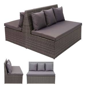 Poly-Rattan 2er Sofa G16 (2er Set) Grau - Kunststoff - Polyrattan - 119 x 85 x 69 cm