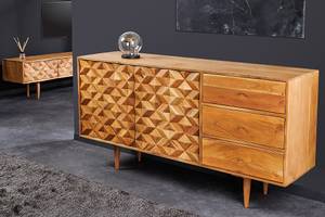 Sideboard ALPINE Braun - Massivholz - 145 x 75 x 40 cm