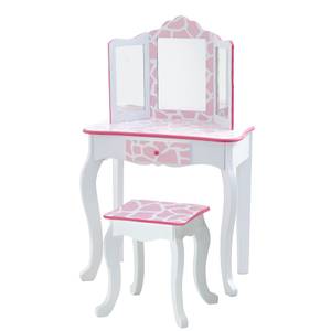 Giraffe Print Play Vanity Set Pink - Massivholz - 30 x 100 x 60 cm