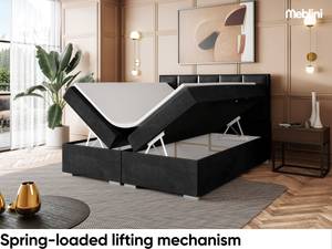 Boxspringbett Antonio Silver Schwarz - 160 x 214 cm - H3