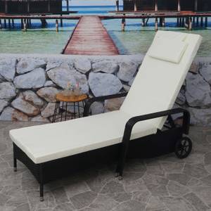 Poly-Rattan Sonnenliege Cesena Anthrazit - Beige