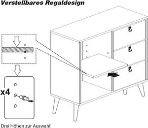 Kommode Konsolenschrank Braun - Holzwerkstoff - 40 x 81 x 80 cm