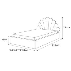 Polsterbett ASHLEY mit Bettkasten Grau