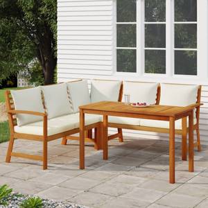 Garten Essgruppe 3028415-5 (4-teilig) Weiß - Massivholz - Holzart/Dekor - 114 x 81 x 60 cm