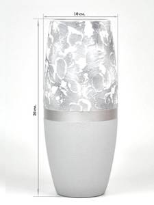 Handbemalte Glasvase Grau - Glas - 11 x 26 x 11 cm