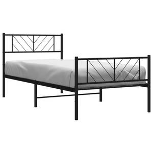 Bettgestell mit Kopf und Fußteil X888 Schwarz - Metall - 105 x 90 x 196 cm