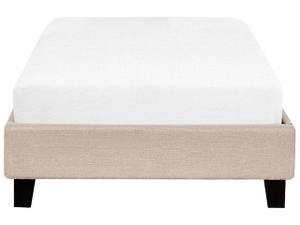 Einzelbett ROANNE Beige - Eiche Dunkel - Textil