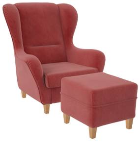 Supellex Sessel mit Hocker Sofia Magenta