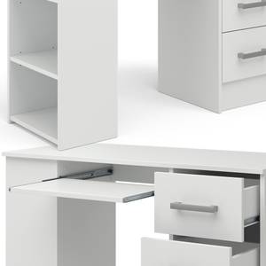 Computertisch „Dallas“ Weiß Weiß - Holz teilmassiv - 110 x 75 x 50 cm